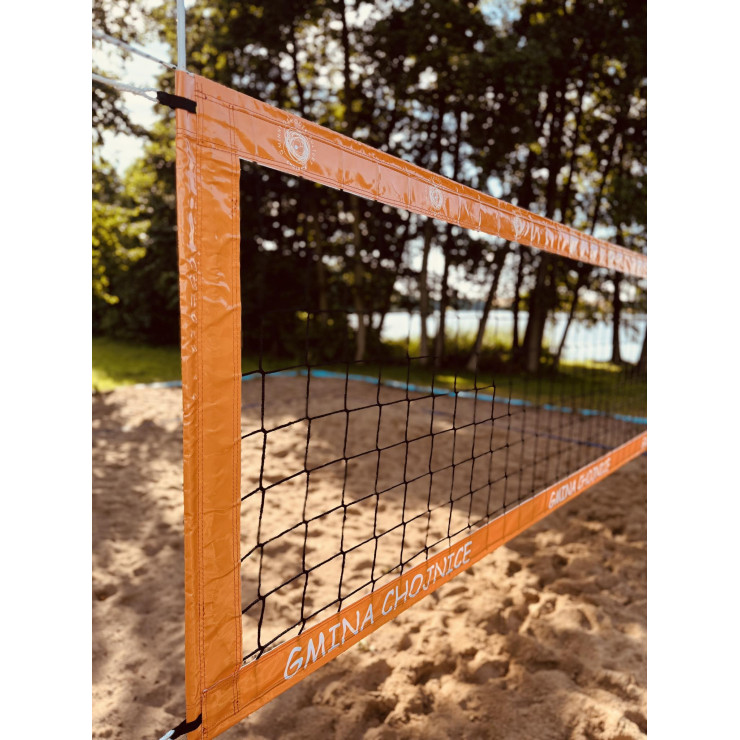 Beach volleyball net, professional with printed logo