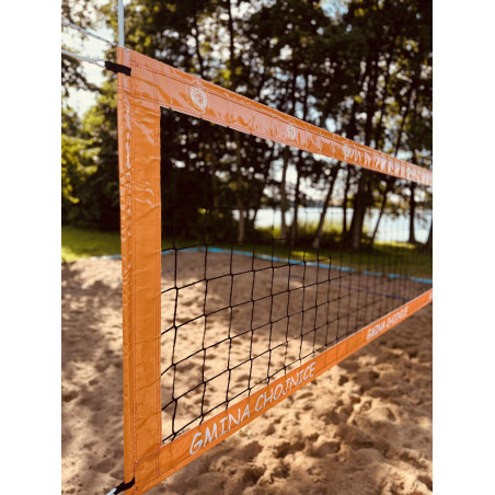 Beach volleyball net, professional with printed logo