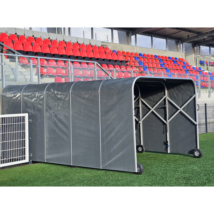 Telescopic Stadium Tunnel – Aluminum Players Tunnel with PVC Cover | SportServis