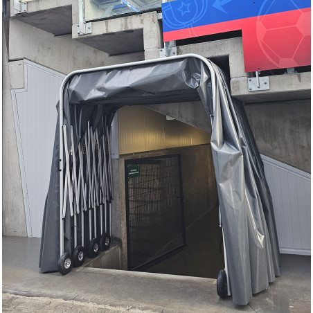 Telescopic Stadium Tunnel – Aluminum Players Tunnel with PVC Cover | SportServis