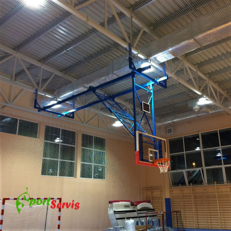 The basketball construction, ceiling mounted with electric drive