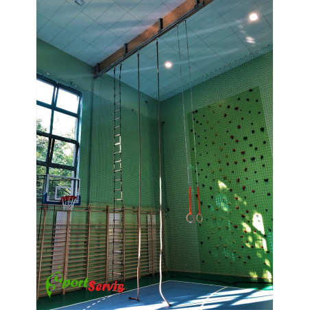 The gymnastic rail for ropes, ladder and rings, length 3m