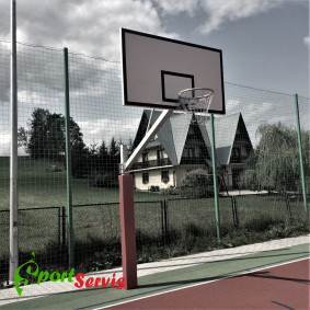 The basketball outdoor single construction, projection 1,4m to backboard 105x180cm