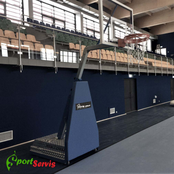 Basketbal backstop, portable with projection of backboard 125 cm