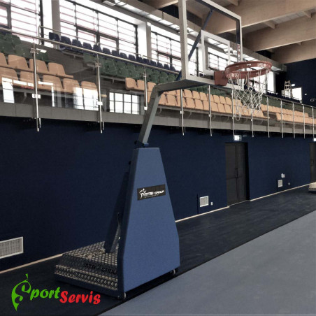 Basketbal backstop, portable with projection of backboard 125 cm