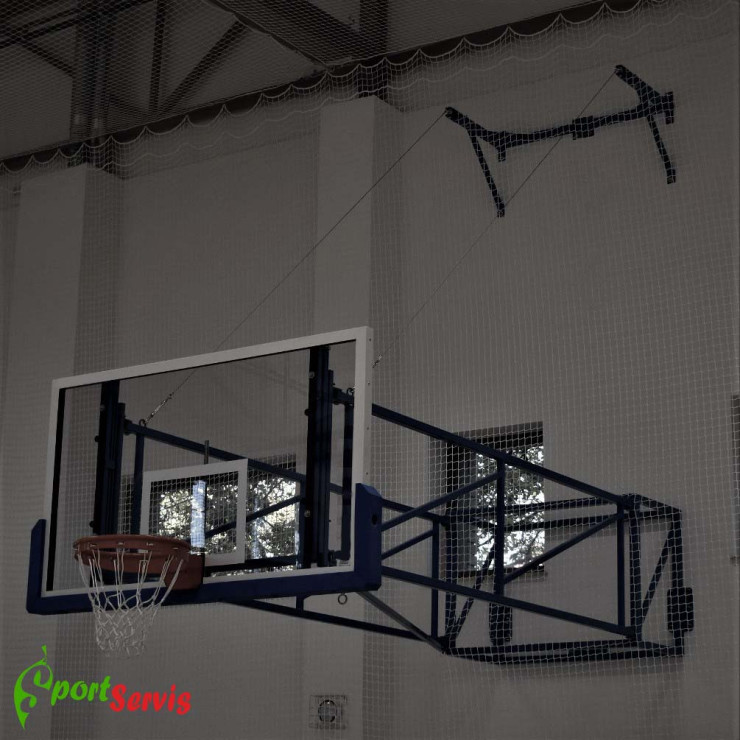 The basketball construction, backboard projection between 250-400 cm