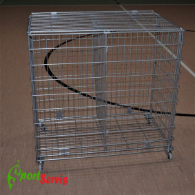The trolley for balls, lockable