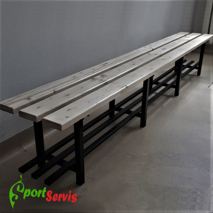 The bench to locker room