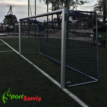 The football goal, aluminum with dimensions 5x2m, with sockets