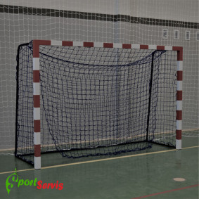 The handball goal, aluminium with dimensions 3x2m