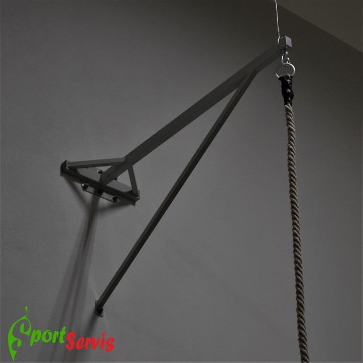 The gymnastic wall bracket to the gymnastic rope fixation