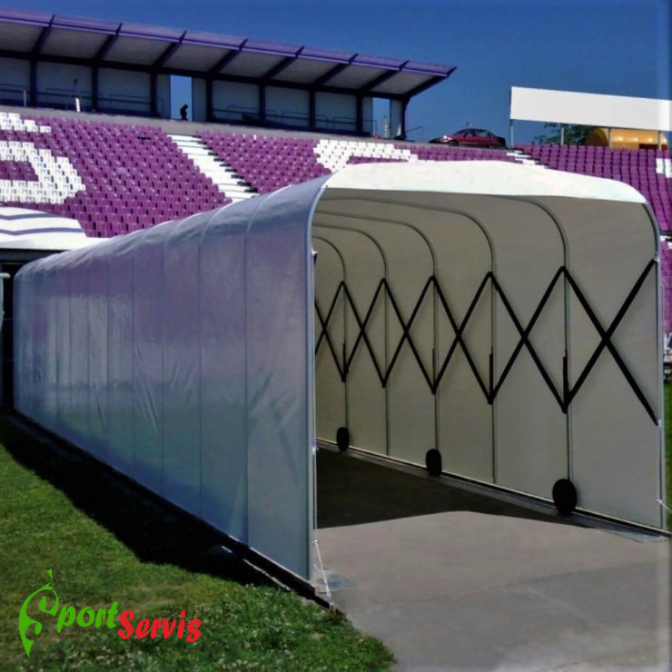 Telescopic Stadium Tunnel – Aluminum Players Tunnel with PVC Cover | SportServis