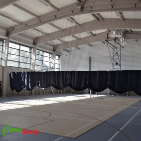 The dividing curtain construction, electric folding up