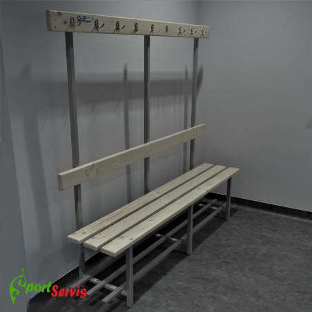 Two-Sided Locker Room Bench with Hooks – School & Sports Furniture