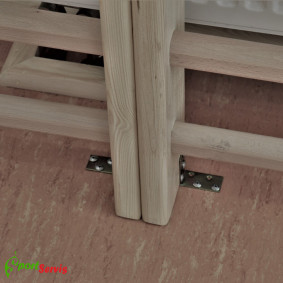 The floor bracket to wallbars installation