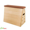 Gymnastic vaulting box, synthetic leather