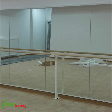 Gym mirror with single bar