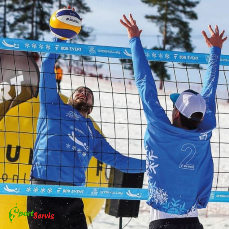 Beach volleyball net, professional with printed logo