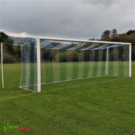 Football nets 7,32x2,44m, professional goals, thick 5mm, honey comb, with two colours