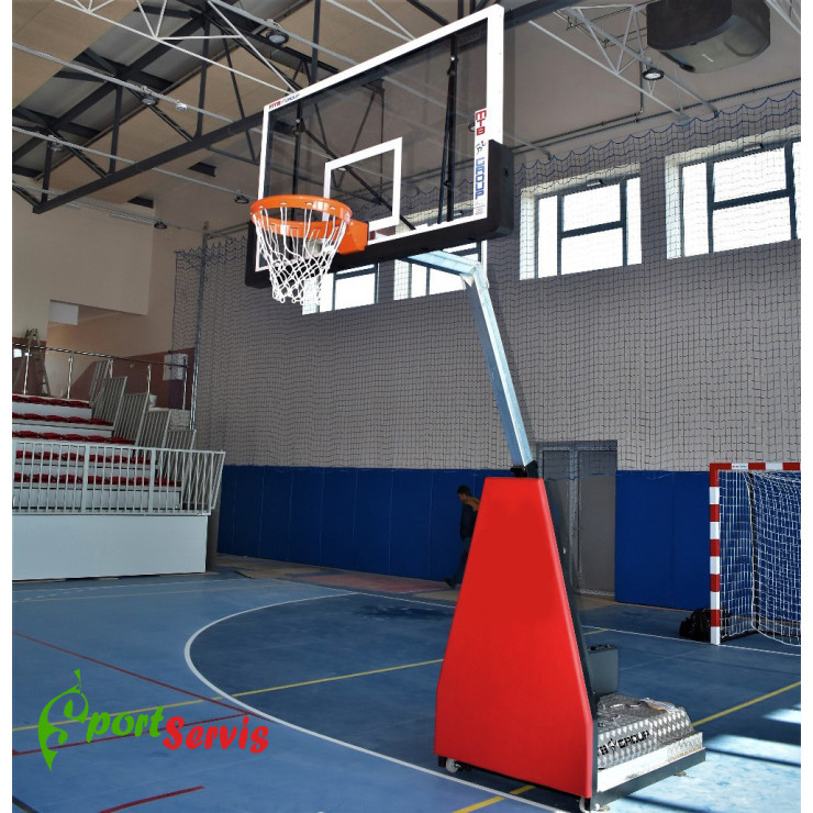 Basketbal backstop, portable with projection of backboard 125 cm