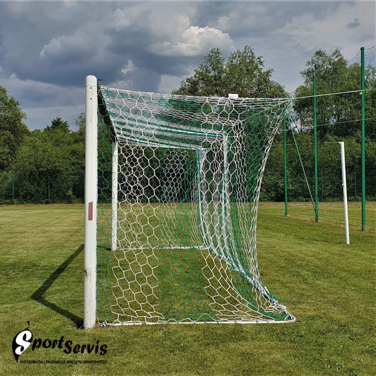Football nets 7,32x2,44m, professional goals, thick 5mm, honey comb, with two colours