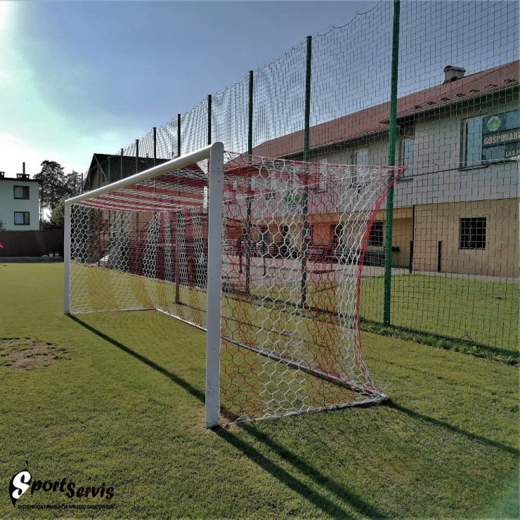 Football nets 7,32x2,44m, professional goals, thick 5mm, honey comb, with two colours