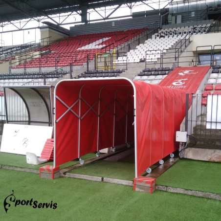 Telescopic Stadium Tunnel – Aluminum Players Tunnel with PVC Cover | SportServis